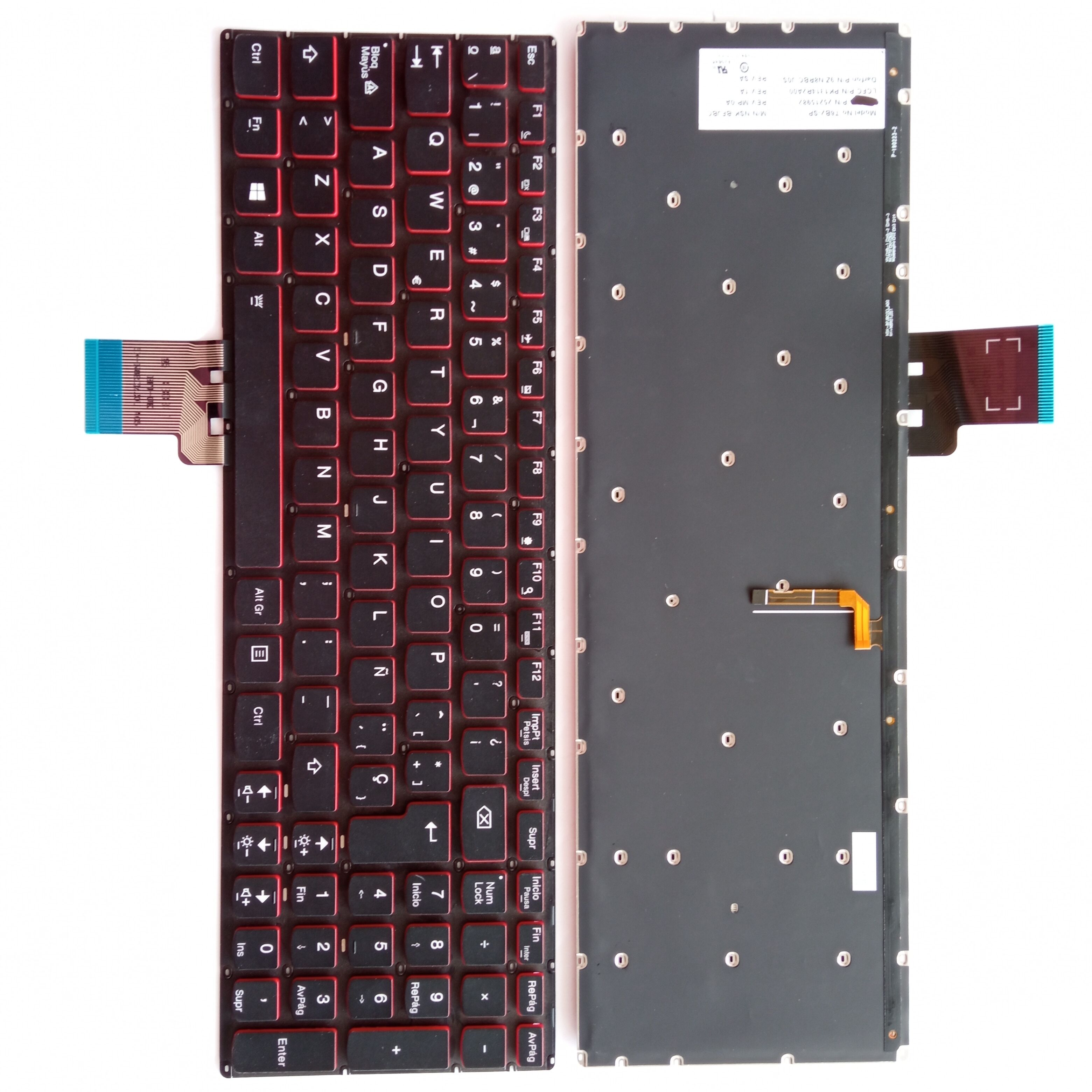 Picture of New Replacement Laptop Keyboard For LENOVO Y50-70/Y50 BLACK Backlit Red Side SP Layout
